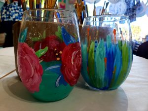 Wine Glass Painting Stemless Glasses