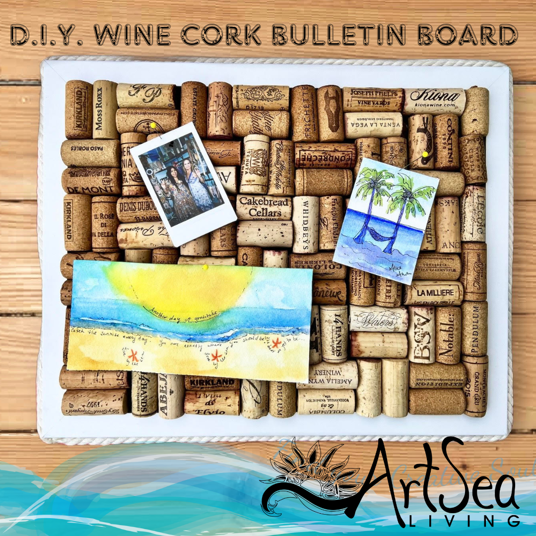 DIY Wine Cork Bulletin Board Making Class. Art Classes at ArtSea Living in Boynton Beach Florida